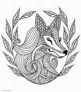 Animal Pages Coloring Adults Colouring Printable Cute Fox Print Animals Adult Sheets sketch template