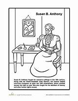 Susan Anthony Coloring Worksheet Pages Choose Board American Colouring Printable sketch template