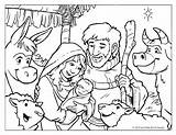 Nativity Coloring Christmas Scene Printable Kids sketch template