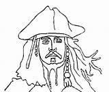 Jack Sparrow Caribbean Coloring Pirates Pages Kids Pirate Face sketch template
