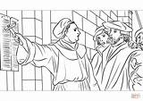 Luther Ausmalen Ausmalbild Ausmalbilder Theses Thesen Luthers Wittenberger sketch template
