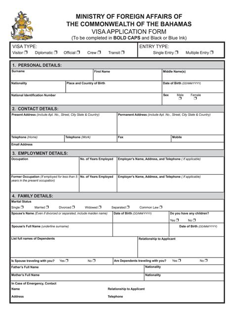 bahamas visa application usa fill out and sign printable pdf template