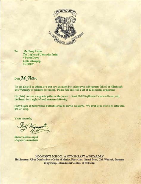 printable hogwarts acceptance letter printable templates