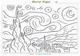 Starry Night Coloring Pages Kids Gogh Van Famous Worksheets Vincent Printable Artists Worksheet Smart Adults Search Sheets Popular Choose Board sketch template