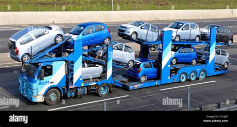 truck carrying cars  res stock photography  images alamy