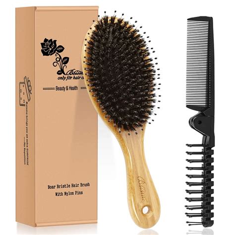 hair brush comb set boar bristle hairbrush  curly thick long fine