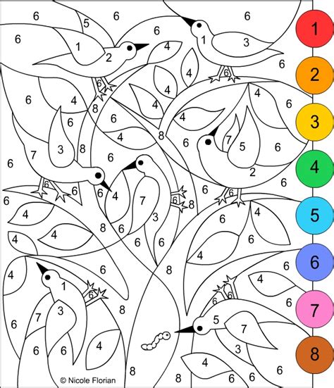 nicoles  coloring pages color  number spring coloring page