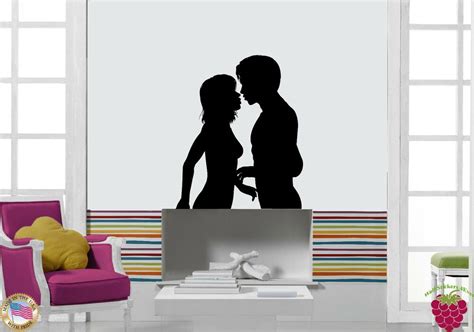 Wall Stickers Vinyl Kissing Couple Love Romantic Decor For
