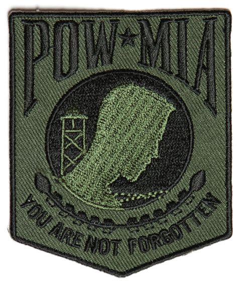 pow mia subdued green patch  pow mia military veteran patches