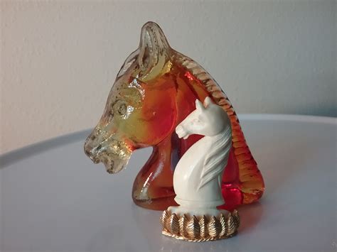 hattie carnegie horse chess piece brooch kanawha glass horse head