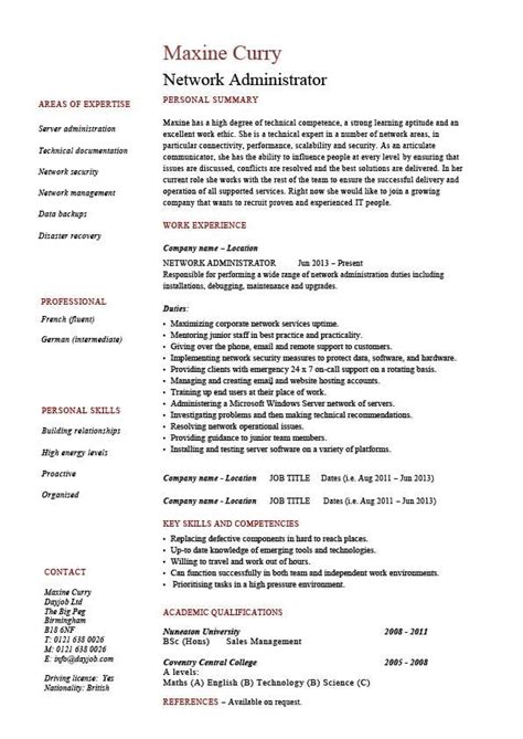 network administrator resume   sample cisco routers job