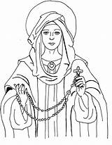 Rosary Virgin Mary Portrait Lady Template Coloring Para Colorir Salvo Scribd Pt sketch template