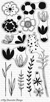 Favorite Things Sketch Stamp Blooms Clear Clr Mft Number Part sketch template