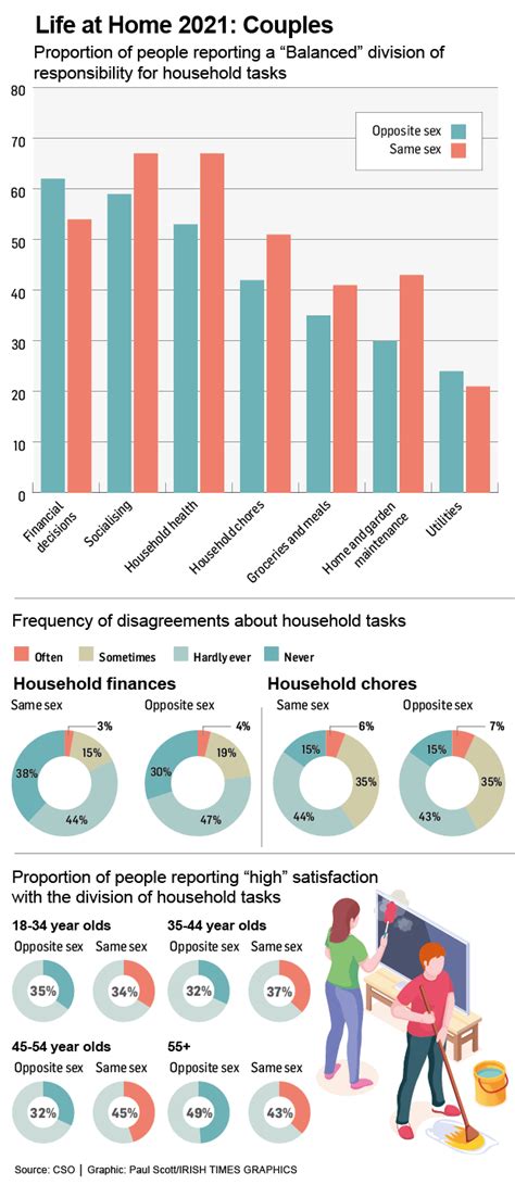 same sex couples share household chores more equitably cso finds
