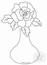 Vase Flower Rose Coloring Templates Flowers sketch template