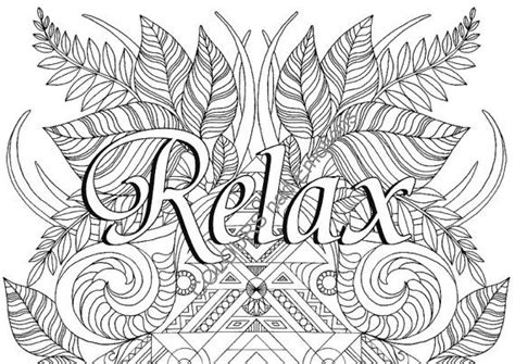 relax coloring page adult coloring page affirmations etsy coloring
