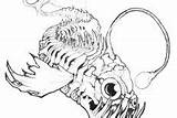 Fish Angler Coloring Pages Dangerous Deep Sea sketch template