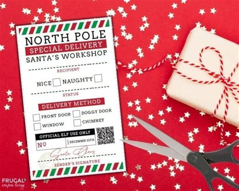 printable north pole shipping shipping label  santa