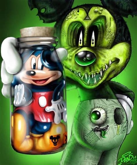 dark  evil mickey mouse art