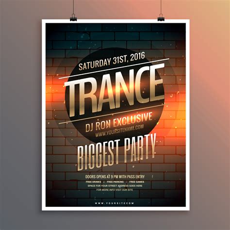 party event flyer template including venue  date