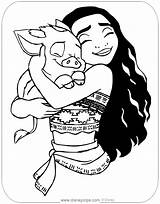 Moana Pua Disneyclips Sheets Coloringhome Hugging Funstuff sketch template
