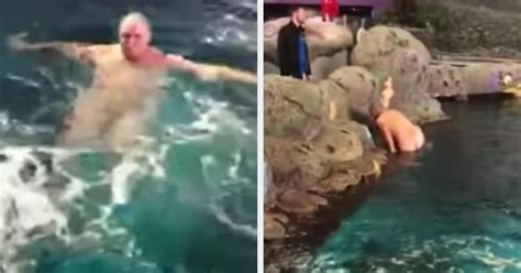 A Naked Guy Who Went Swimming With Sharks At An Aquarium Has Been Taken