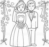 Groom Bride Coloring Drawing Pages Printable Kids Getcolorings Paintingvalley Color Book Draw sketch template