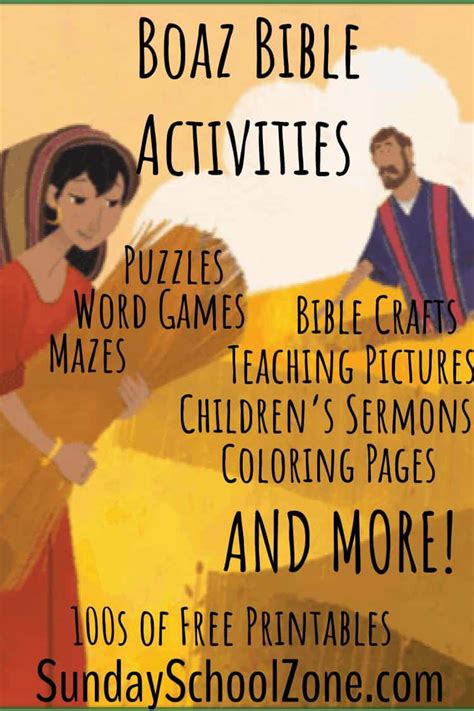 printable boaz bible lessons  activities