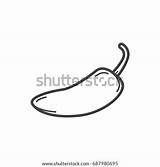 Jalapeno Outline Icon Chili Pepper Shutterstock Vector Stock Preview sketch template