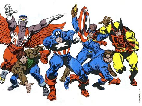 Captain America And Partners Along The Years By Al Milgrom