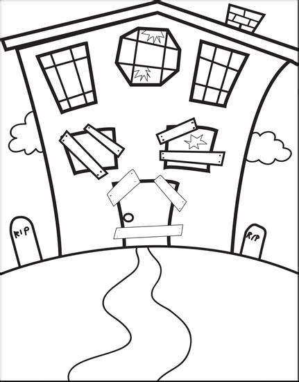 printable haunted house coloring page  kids haunted house coloring