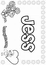 Jess Coloring Pages Color Girl Name Print Hellokids Online Names sketch template