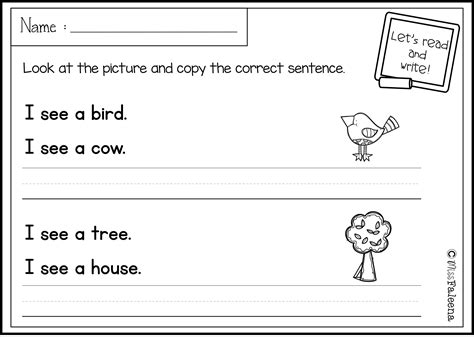copy sentences worksheets