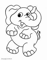 Coloring Pages Preschool Preschoolers Printable Elephant Animals Toddlers Kids Print sketch template