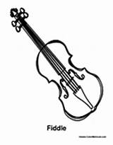Fiddle Coloring Pages Instrument sketch template