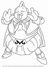 Dragon Ball Majin Boo Draw Drawing Step Manga Tutorials Drawingtutorials101 Tutorial Anime sketch template