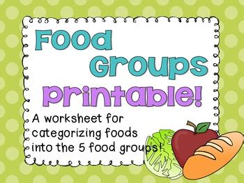 food groups printable  organized chaos teachers pay teachers