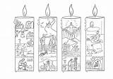 Advent Coloring Pages Printable Candles Candle Wreath Christmas Calendar Colouring Worksheets Kids Epiphany Color Sheet Drawing Church Print Catholic Activity sketch template