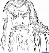 Gandalf Colorear Tolkien Hobbit Dragoart sketch template