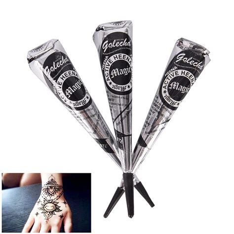 25g black henna cones indian henna tattoo paste for temporary tattoo