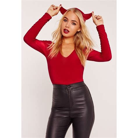 missguided halloween devil horn bodysuit 34 liked on polyvore featuring costumes red red
