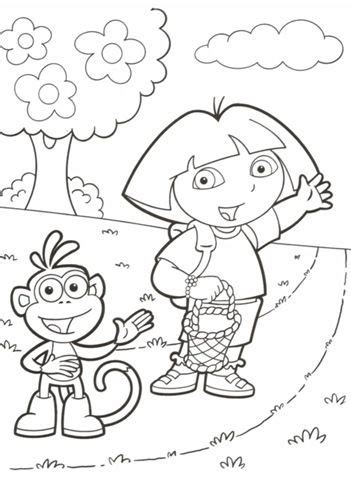 coloring page party ideas dora coloring coloring pages  kids