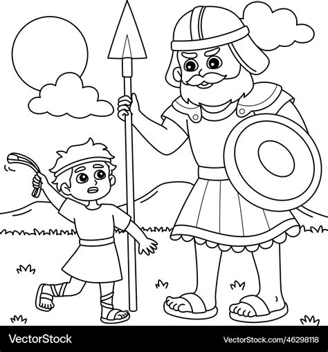 coloring pages  david  goliath