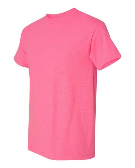inos gildan safety pink plain cotton  shirt short sleeve solid blank