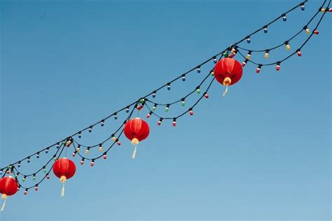 photo chinese lanterns   sky