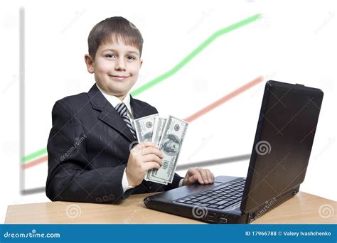 successful boy stock photo image  holding network