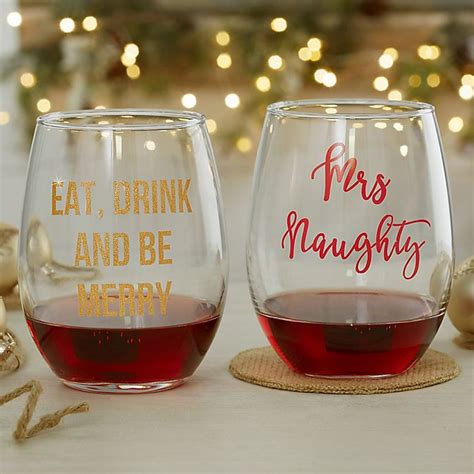 Christmas Celebrations 21 Oz Stemless Wine Glass Bed