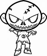 Zombie Outline Drawing Coloring Getdrawings sketch template