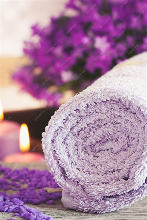 premium photo purple spa setting