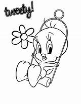 Tweety Sylvester Looney Tunes Printable Procoloring Swing Drawing sketch template